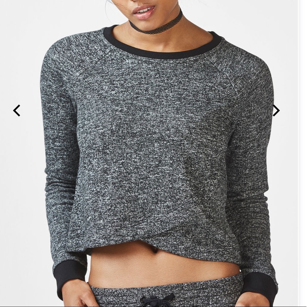 NWT Fabletics Keeva pullover black speckle sweater size extra large XL